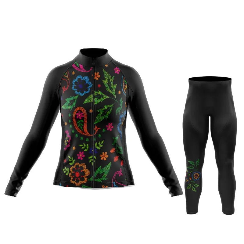 Fantastic Deals Midnight Bloom | Women's Long Sleeve Cycling Set