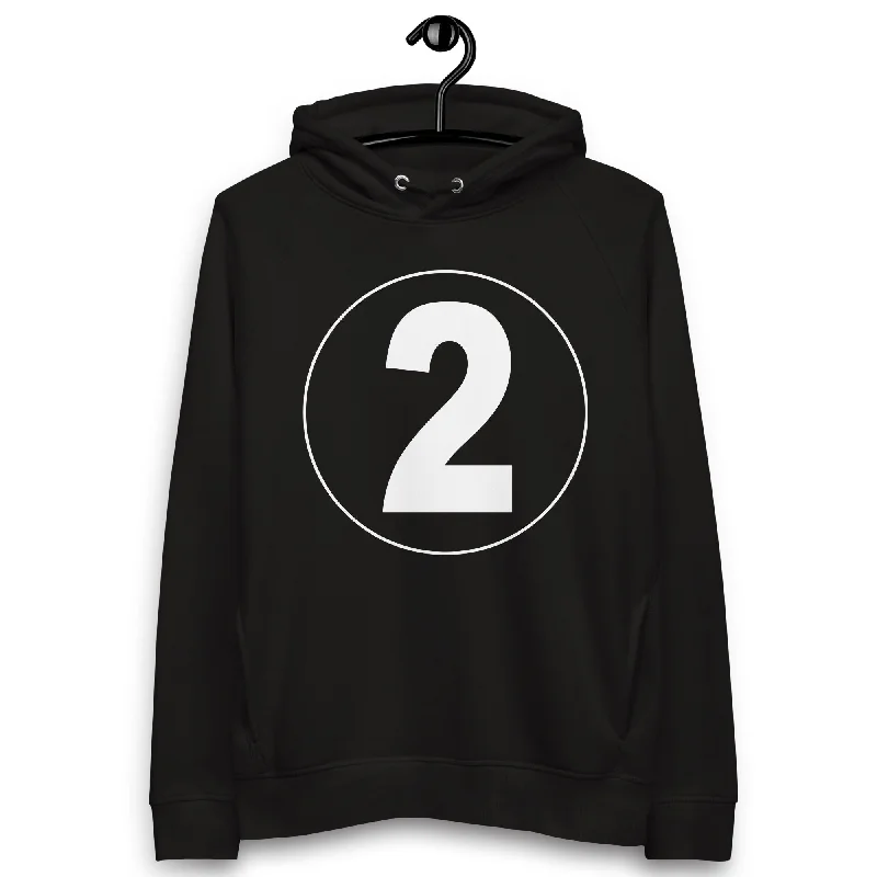 Final Clearance Unisex pullover hoodie: White on Black 2