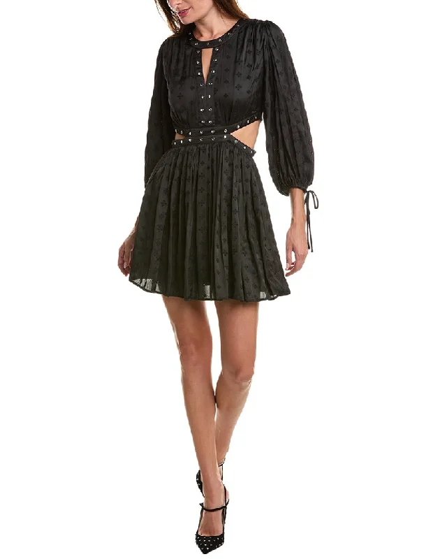 Maje Embroidered Stud Mini Dress