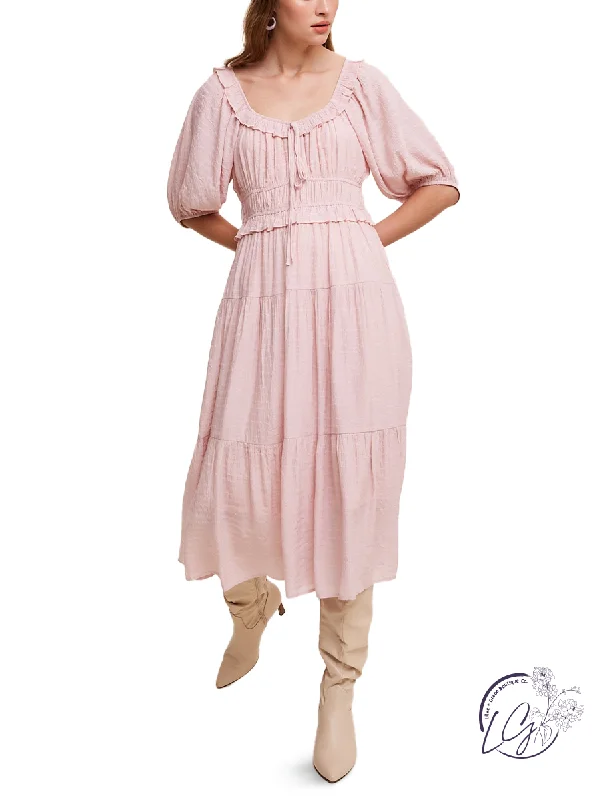Unbeatable Prices Vintage Vineyard Tiered Midi Dress
