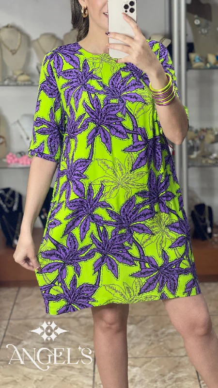 Final Clearance Neon Green/Purple Dress