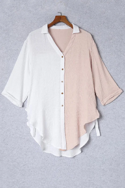 Versatile Cotton and Linen Button-Up Top