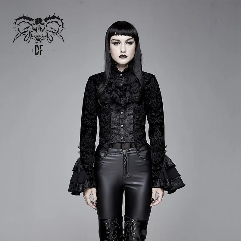 Clearance Event CT13301 gothic Lotus leaf corsage false two-piece women Gothic swallow-tailed coats
