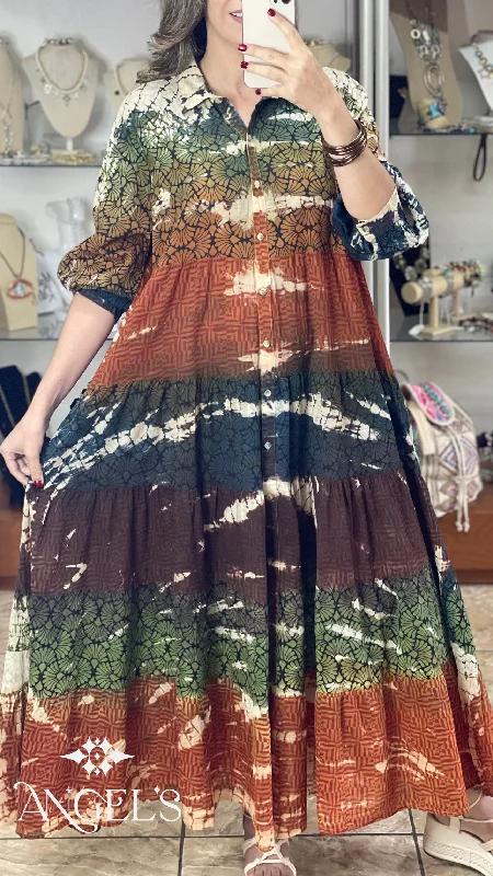 Exclusive Offers Earthy Tones OS Maxi Dress
