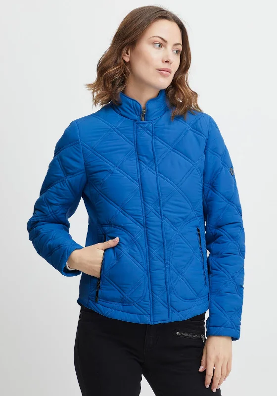 Quick Sale Fransa Diamond Quilted Short Jacket, Daphne Blue