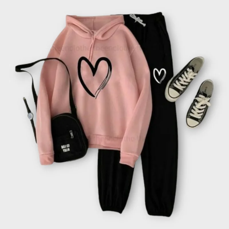 Limited Availability Winter Printed Hoodie & Trouser For Womens