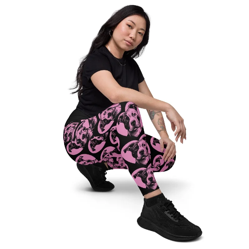 Get It Before It’s Gone DOG BREED LEGGINGS with pockets - AMERICAN STAFFORDSHIRE TERRIER - HERTTAHOUND - pink