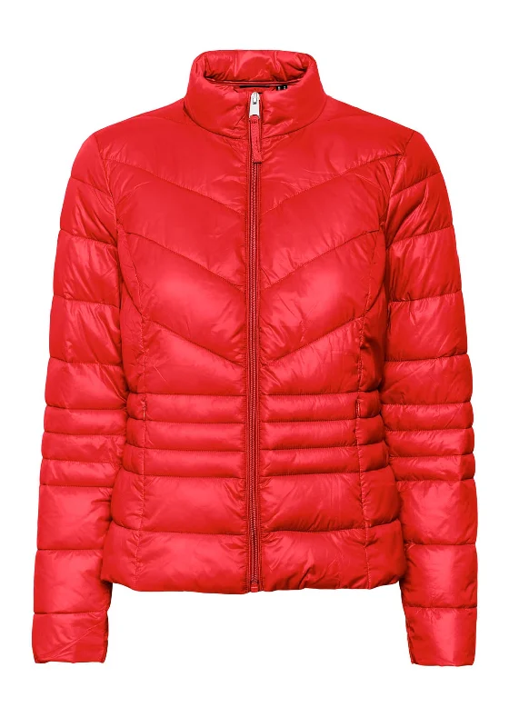 Vero Moda Short Quilted Zip Jacket, Goji Berry