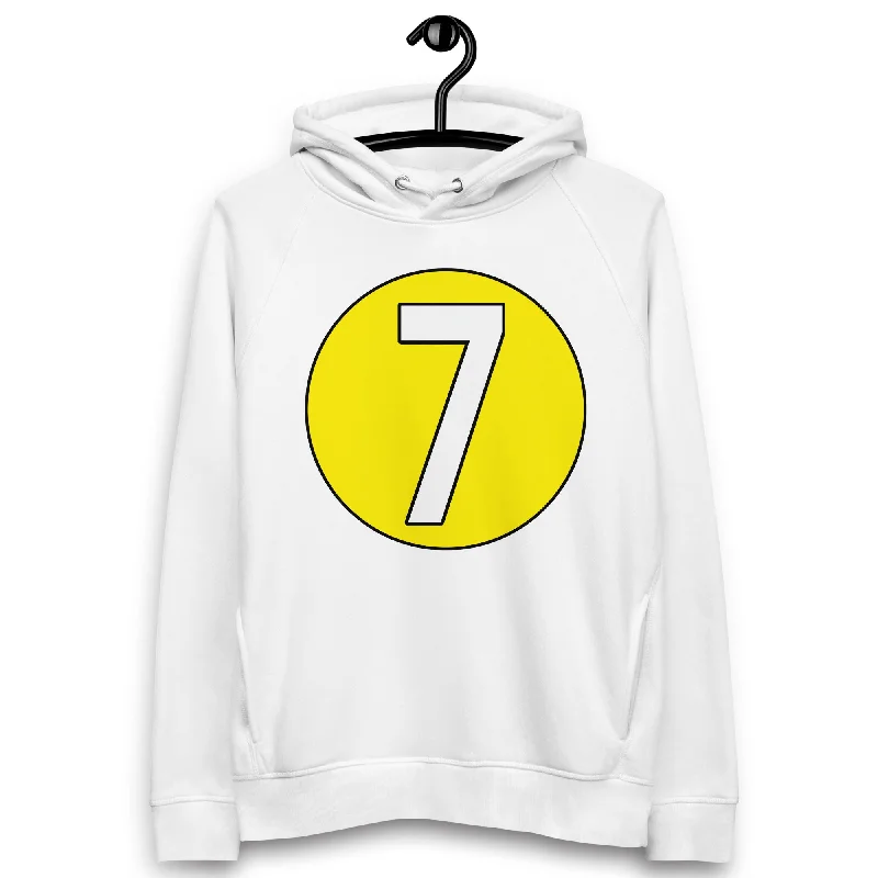 Unisex pullover hoodie: White on Yellow 7