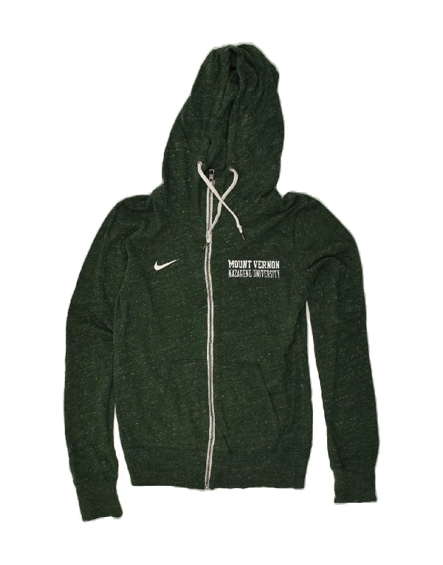 Today’s Deal NIKE Womens Zip Hoodie Sweater UK 10 Small Green Cotton