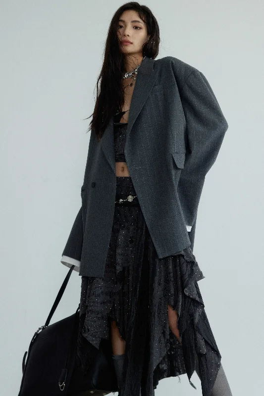 Can't Miss Genderless Relaxed Striped Blazer