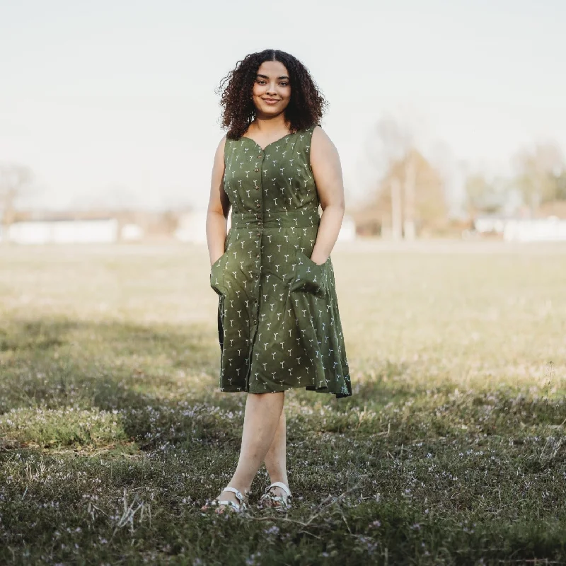 Blowout Sale Sheet Dress in Green Sprout