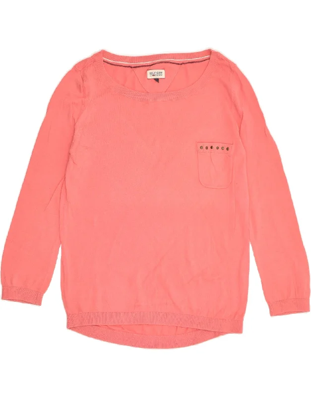 Time-Limited Offer TOMMY HILFIGER Womens Boat Neck Jumper Sweater UK 10 Small Pink
