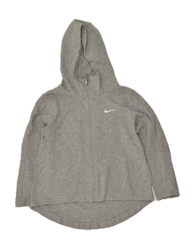 Weekend Special NIKE Womens Zip Hoodie Sweater UK 10 Small Grey
