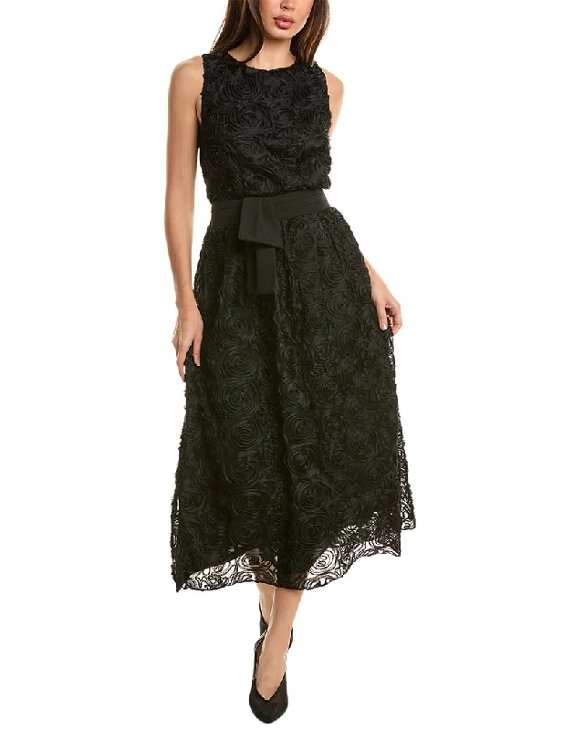 Pascale La Mode Floral Mesh Midi Dress