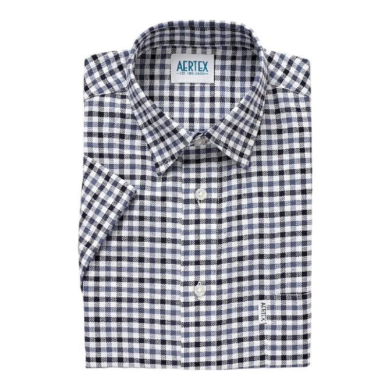 Special Buy Aertex - Taunton Polo - Navy/Charcoal Check