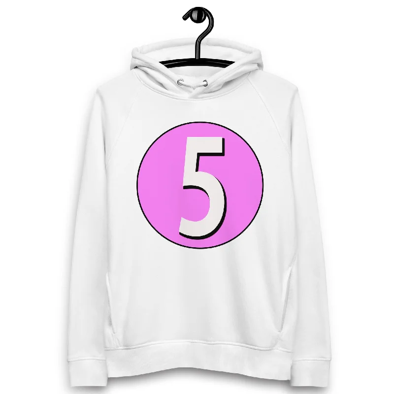 Low Prices Unisex pullover hoodie: White on Pink 5