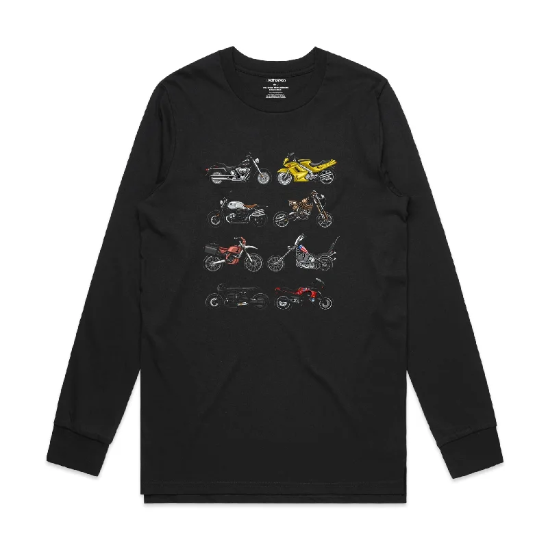 Seasonal Clearance Isthatso Cotton Graphic Long Sleeved Tee - Movie Motorcycles - Black