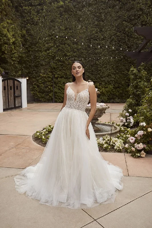 Act Fast Casablanca Bridal 2462FB Carrie Wedding Dress A Line Embellished Bodice Ballgown Bridal Gown size 8