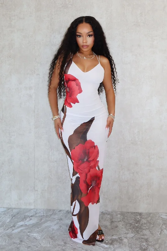 Super Sale From Now On Mesh Print Maxi Dress