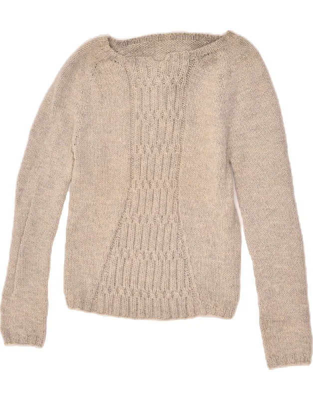 Final Clearance VINTAGE Womens Boat Neck Jumper Sweater UK 12 Medium Grey