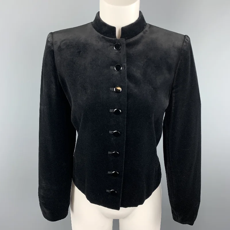 Savings Bonanza YVES SAINT LAURENT Vintage Size 6 Black Velvet Band Collar Jacket