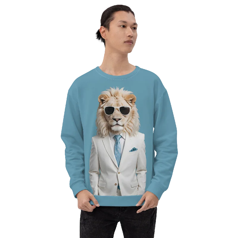 Value Deals Funky White Lion All-Over Print Unisex Sweatshirt