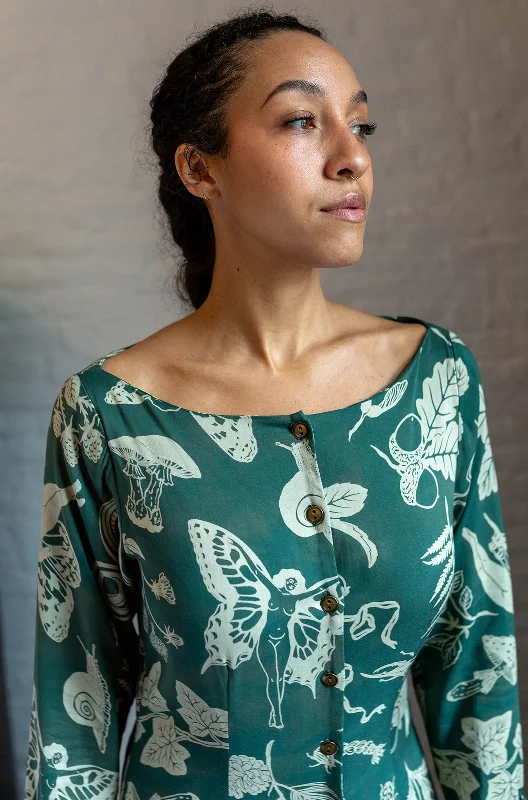 Deal Dash Bhodie Dress in Emerald Woodland Wonder