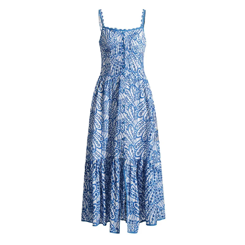 Overstock Boho Scalloped Square Neck Cami Button Front Smocked Broderie Anglaise Midi Sundress Overstock Boho Scalloped Square Neck Cami Button Front Smocked Broderie Anglaise Midi Sundress