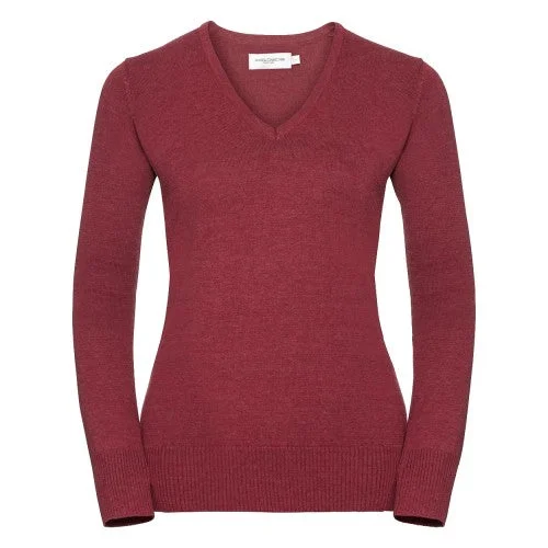 Sale Event Russell Collection Ladies/Womens V-Neck Knitted Pullover Sweatshirt