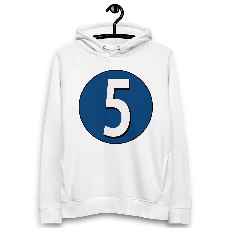 Price Break Unisex pullover hoodie: White on Navy Blue 5