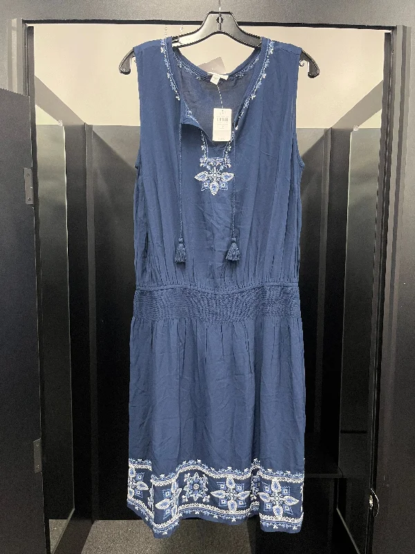Bargain Blast Blue Dress Casual Midi J Jill NWT, Size 1x