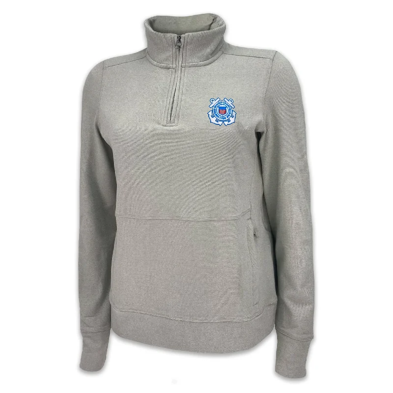 Seasonal Sale Coast Guard Ladies Crush 1/4 Zip Pullover (Grey)