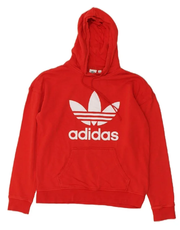 Price Drop Alert ADIDAS Womens Oversized Graphic Hoodie Jumper UK 10 Small  Red