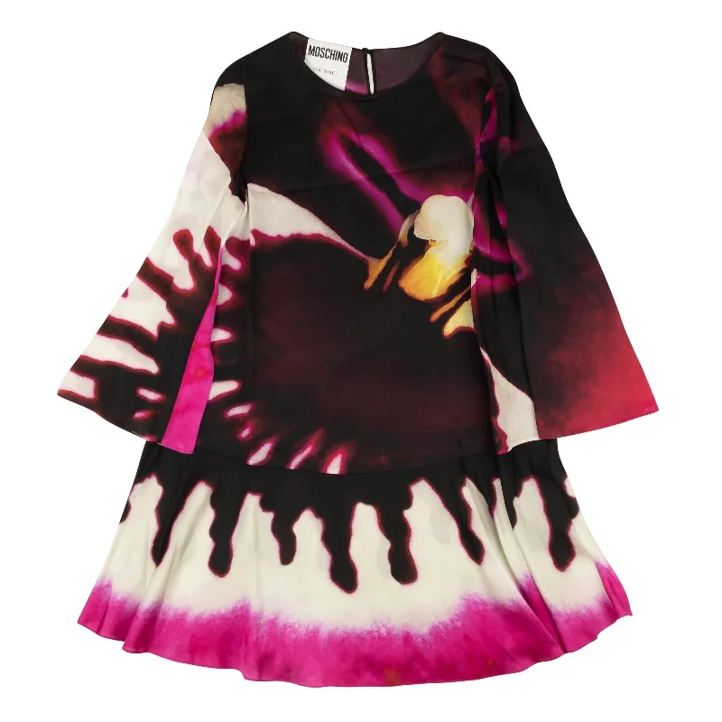 Moschino Couture Silk Orchid Mini Dress - Fuchsia