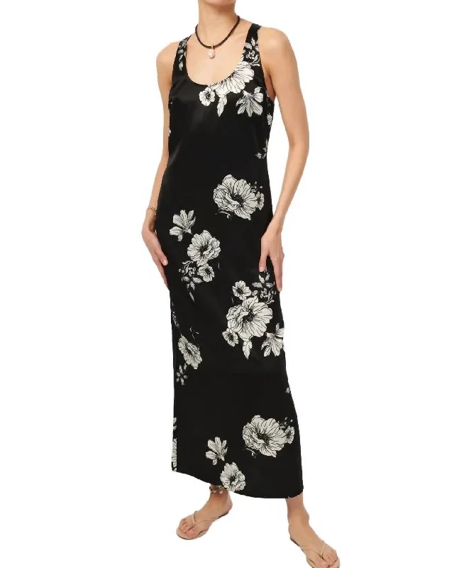 Hansen Dress In Black Botanical