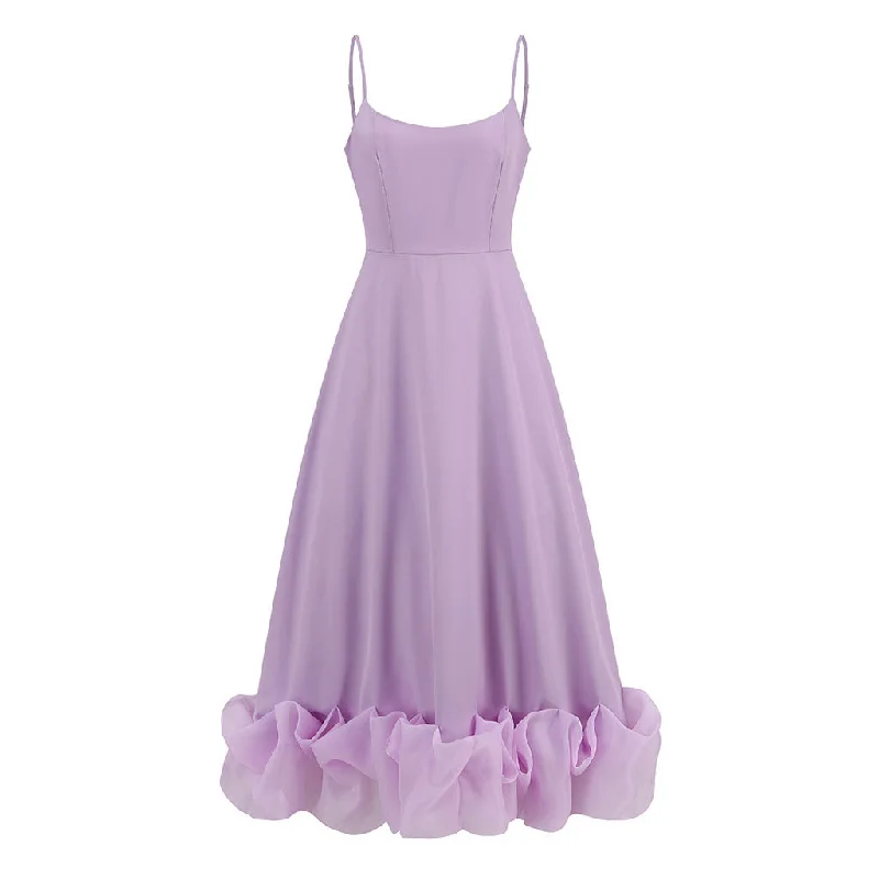 Midnight Sale Romantic Scoop Neck Spaghetti Strap Fit and Flare Organza Ruffled Midi Sundress Midnight Sale Romantic Scoop Neck Spaghetti Strap Fit and Flare Organza Ruffled Midi Sundress