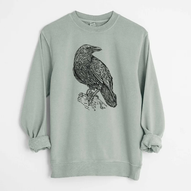 Unmissable Offer Common Raven - Corvus corax - Unisex Pigment Dyed Crew Sweatshirt