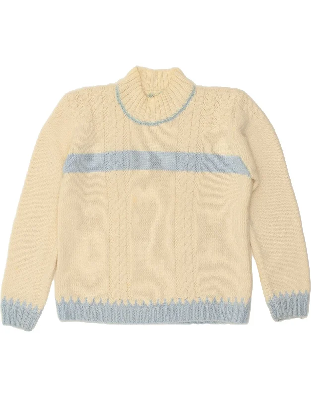 Special Discount VINTAGE Womens Turtle Neck Jumper Sweater UK 14 Large Beige