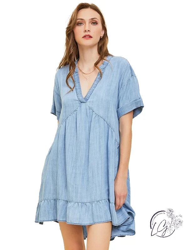 Lowest Price Denim Impressions Mini Dress