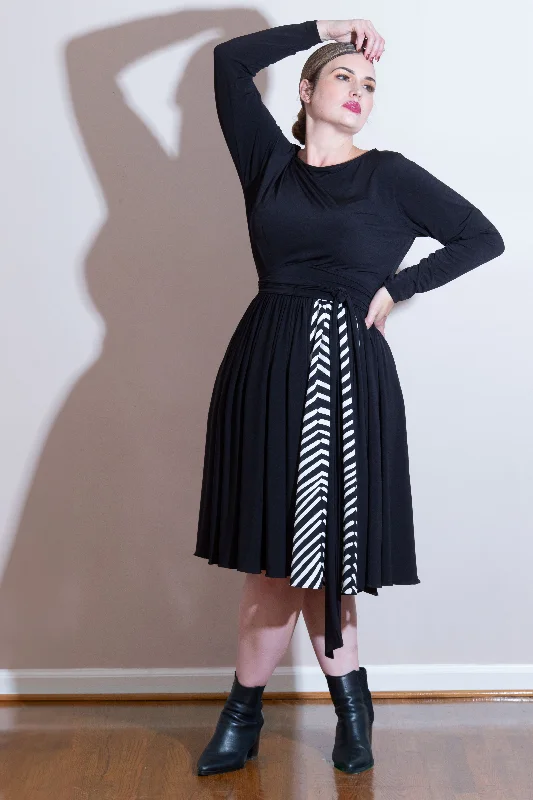 Price Cut Abstract Print Block Midi Dress-Jibri