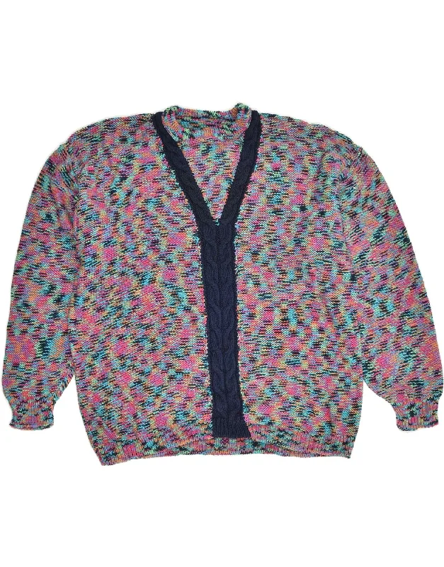 Don't Wait VINTAGE Womens Crew Neck Jumper Sweater UK 20 2XL Multicoloured Flecked