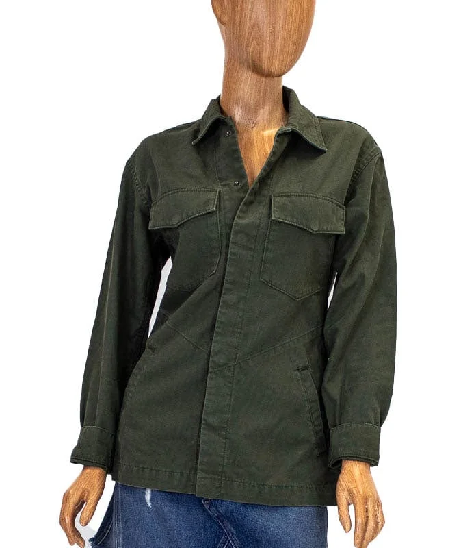 Extra Discounts Snap Button Military Jacket