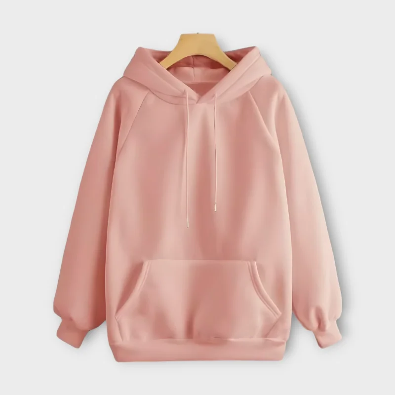 Discount Extravaganza Winter Pink Basic Hoodie For Women's