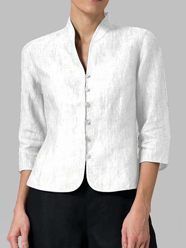 Chic Cotton Linen Button Up