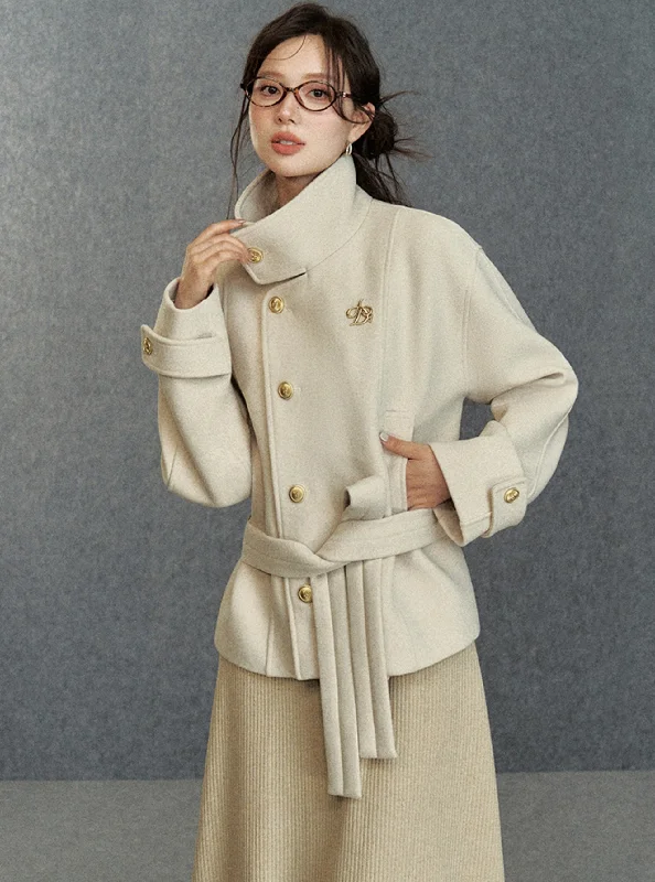 Final Clearance Elegant Asymmetric Belted Coat