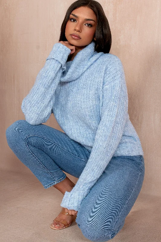 Flash Sale Dina Blue Chunky Knit Jumper