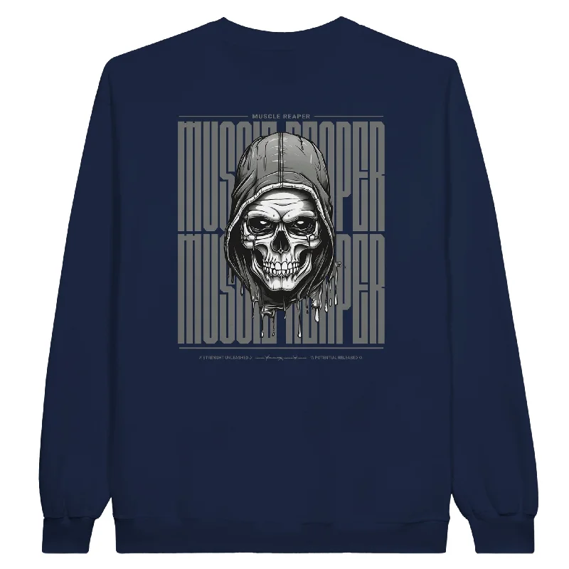 Reduced Prices Muscle Reaper Skull Unisex Crewneck Sweatshirt