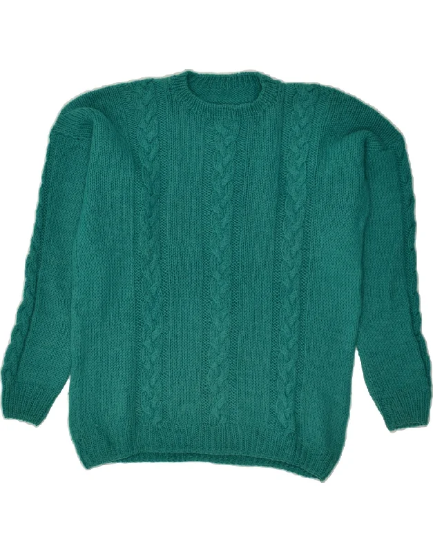 VINTAGE Womens Crew Neck Jumper Sweater UK 20 2XL Turquoise