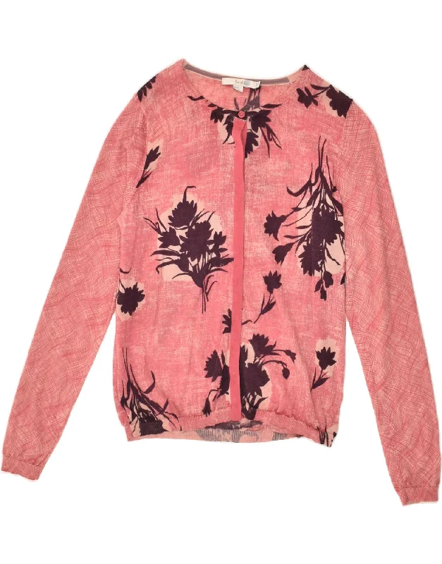 Sale Event BODEN Womens Cardigan Sweater UK 14 Medium Pink Floral Wool